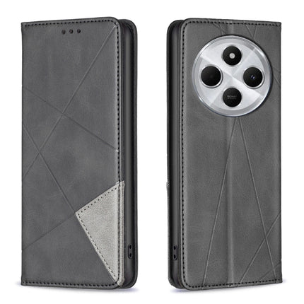 Rhombus Texture Magnetic Leather Phone Case, For Redmi 14C 4G