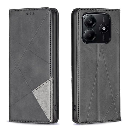 Rhombus Texture Magnetic Leather Phone Case, For Redmi Note 14 4G 163.25mm, For Redmi Note 14 5G, For Redmi Note 14 Pro 5G / Note 14 Pro+ 5G, For Redmi 14C 4G