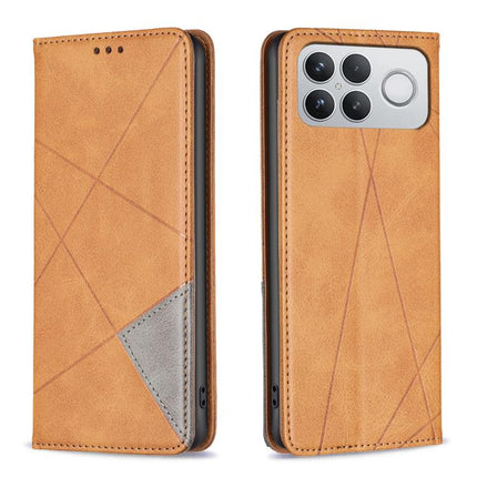 Rhombus Texture Magnetic Leather Phone Case, For Redmi Tubo 5 / Poco X8 Pro 5G, For Redmi Note 15 5G Global 164mm, For Redmi K90 Pro Max/Poco F8 Ultra, For Redmi Note 15 Pro 4G Global 163.2mm