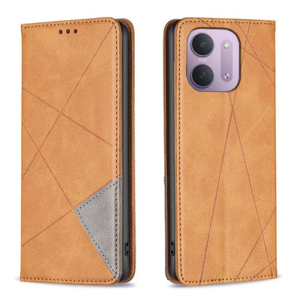 Rhombus Texture Magnetic Leather Phone Case, For Redmi Note 17 4G Global 169.7mm, For Redmi 15C 5G/4G Global 171/Poco C85 4G, For Redmi Note 17 Pro+ 5G Global 163.4mm, For Redmi Note 17 Pro 5G Global 163.5mm