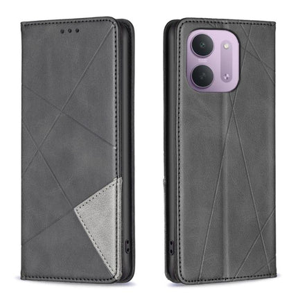 Rhombus Texture Magnetic Leather Phone Case, For Redmi Note 17 4G Global 169.7mm, For Redmi 15C 5G/4G Global 171/Poco C85 4G, For Redmi Note 17 Pro+ 5G Global 163.4mm, For Redmi Note 17 Pro 5G Global 163.5mm