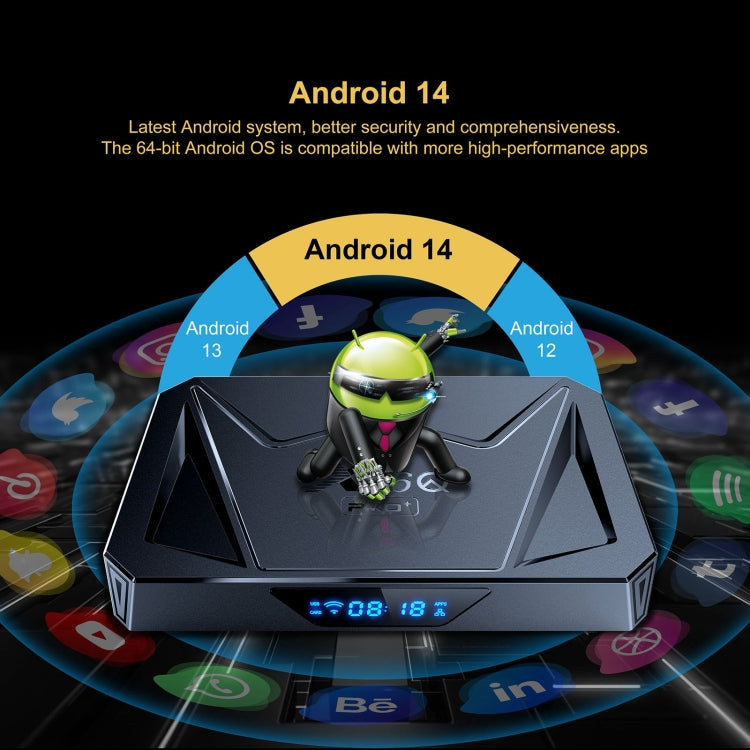 X96Q Pro+ Cortex-A55 Android 14 Octa-core CPU 4K HD Internet Set-top Box, 2GB+16GB, 4GB+32GB