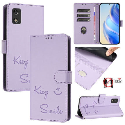 Smile Embossing RFID Leather Phone Case, For itel A23 Pro / A17, For itel P55 5G, For itel RS4 S666LN, For itel S24
