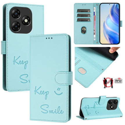 Smile Embossing RFID Leather Phone Case, For itel P55+, For itel P55 4G, For itel A05s, For itel A70