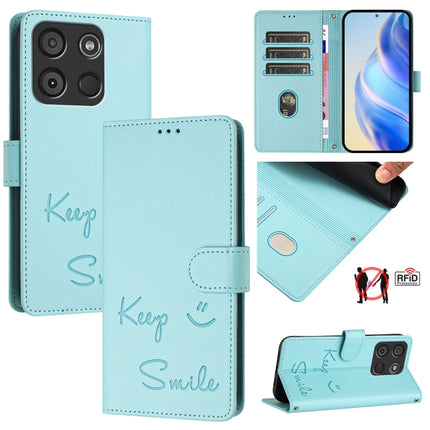 Smile Embossing RFID Leather Phone Case, For itel A60 / A60s, For itel S23+, For itel S23 S665L, For itel S18 / Vision 5