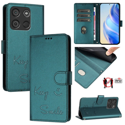 Smile Embossing RFID Leather Phone Case, For itel A60 / A60s, For itel S23+, For itel S23 S665L, For itel S18 / Vision 5