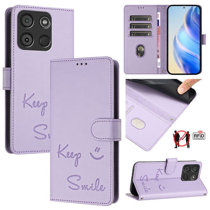 Smile Embossing RFID Leather Phone Case, For itel A60 / A60s, For itel S23+, For itel S23 S665L, For itel S18 / Vision 5