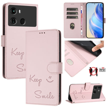 Smile Embossing RFID Leather Phone Case, For itel P40, For itel S17 / Vision 3, For itel A58 / A49, For itel P17 / A27