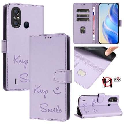 Smile Embossing RFID Leather Phone Case, For itel P40, For itel S17 / Vision 3, For itel A58 / A49, For itel P17 / A27
