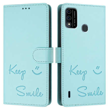 Smile Embossing RFID Leather Phone Case, For itel A48