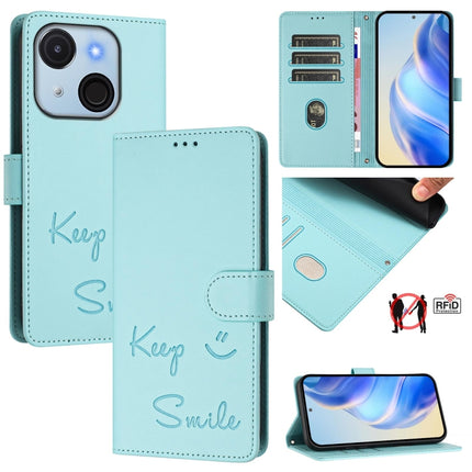 Smile Embossing RFID Leather Phone Case, For itel Power 70, For itel A80 4G, For itel A50C, For itel A50