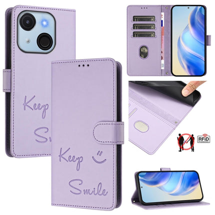 Smile Embossing RFID Leather Phone Case, For itel Power 70, For itel A80 4G, For itel A50C, For itel A50