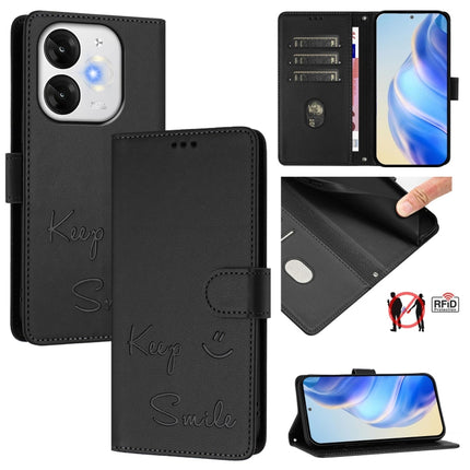 Smile Embossing RFID Leather Phone Case, For itel Power 70, For itel A80 4G, For itel A50C, For itel A50