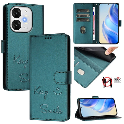 Smile Embossing RFID Leather Phone Case, For itel Power 70, For itel A80 4G, For itel A50C, For itel A50