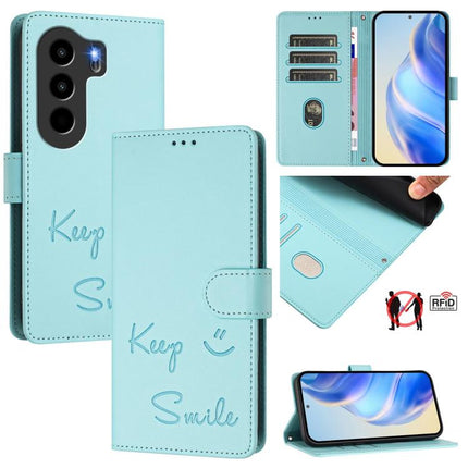 Smile Embossing RFID Leather Phone Case, For itel Power 70, For itel A80 4G, For itel A50C, For itel A50