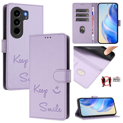 Smile Embossing RFID Leather Phone Case, For itel Power 70, For itel A80 4G, For itel A50C, For itel A50