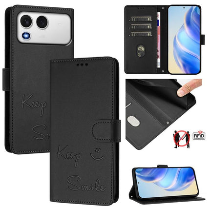 Smile Embossing RFID Leather Phone Case, For itel A200 4G / A200+ 4G, For itel A95 5G, For itel A90 4G, For itel City 100