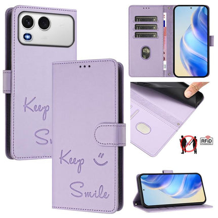 Smile Embossing RFID Leather Phone Case, For itel A200 4G / A200+ 4G, For itel A95 5G, For itel A90 4G, For itel City 100