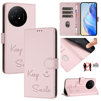 Smile Embossing RFID Leather Phone Case, For TCL 50 XL 5G, For TCL 50 XE 5G, For TCL 50 5G, For TCL 50 SE
