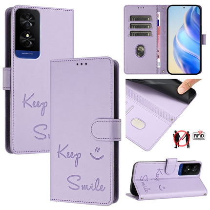 Smile Embossing RFID Leather Phone Case, For TCL 50 XL 5G, For TCL 50 XE 5G, For TCL 50 5G, For TCL 50 SE