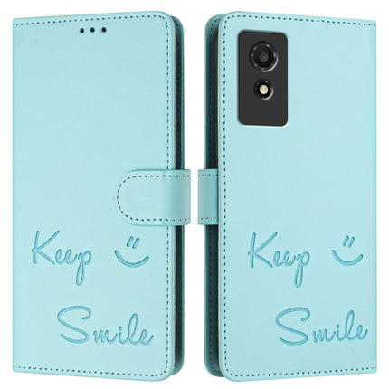 Smile Embossing RFID Leather Phone Case, For TCL 501, For TCL 505, For TCL 502, For TCL 405 / 406 / 408