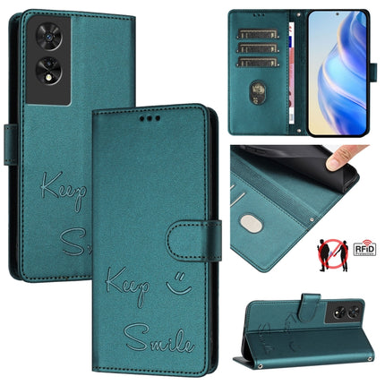 Smile Embossing RFID Leather Phone Case, For TCL 501, For TCL 505, For TCL 502, For TCL 405 / 406 / 408