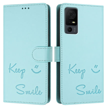 Smile Embossing RFID Leather Phone Case, For TCL 40 XL / 40 T T608DL, For TCL 40 SE, For TCL 403, For TCL 40 R 5G