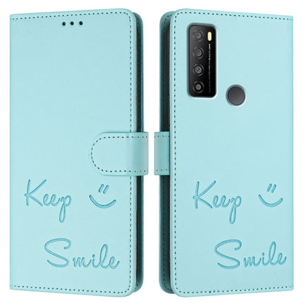 Smile Embossing RFID Leather Phone Case, For TCL 30 XL T701DL, For TCL 305 / 306, For TCL Stylus 5G, For TCL 303