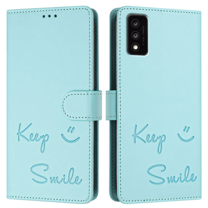 Smile Embossing RFID Leather Phone Case, For TCL 30T T603DL, For TCL 30Z T602DL, For TCL 30 4G / 30 5G / 30 Plus, For TCL 30 SE