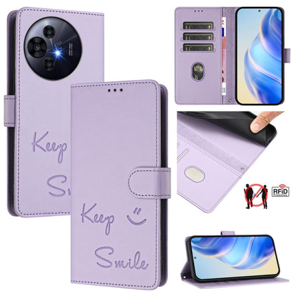 Smile Embossing RFID Leather Phone Case, For TCL 605 / 60 SE, For TCL 50 Pro NxtPaper, For TCL 50 LE 5G, For TCL 201