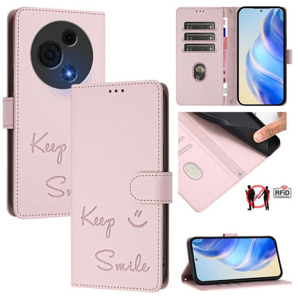 Smile Embossing RFID Leather Phone Case, For TCL K70 Power 4G / K70 4G, For TCL Nxtpaper 70 Pro 5G, For TCL K32 5G / K33 5G, For TCL 60 NxtPaper