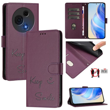 Smile Embossing RFID Leather Phone Case, For TCL K70 Power 4G / K70 4G, For TCL Nxtpaper 70 Pro 5G, For TCL K32 5G / K33 5G, For TCL 60 NxtPaper