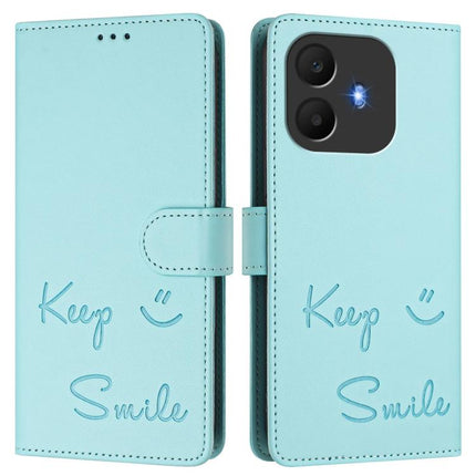 Smile Embossing RFID Leather Phone Case, For TCL K70 Power 4G / K70 4G, For TCL Nxtpaper 70 Pro 5G, For TCL K32 5G / K33 5G, For TCL 60 NxtPaper