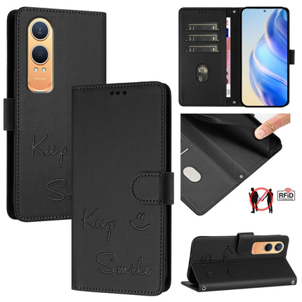 Smile Embossing RFID Leather Phone Case, For OnePlus 13R / Ace 5 Pro 5G, For OnePlus Nord 4 5G, For OnePlus Nord CE4 Lite, For OnePlus Nord 2 Lite