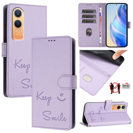 Smile Embossing RFID Leather Phone Case, For OnePlus 13R / Ace 5 Pro 5G, For OnePlus Nord 4 5G, For OnePlus Nord CE4 Lite, For OnePlus Nord 2 Lite
