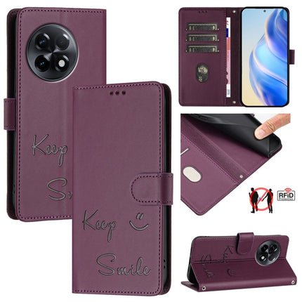 Smile Embossing RFID Leather Phone Case, For OnePlus 11R 5G Global, For OnePlus 11, For OnePlus Nord N300, For OnePlus Ace Pro / 10T