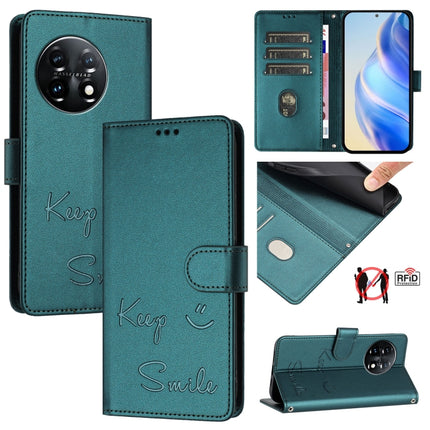 Smile Embossing RFID Leather Phone Case, For OnePlus 11R 5G Global, For OnePlus 11, For OnePlus Nord N300, For OnePlus Ace Pro / 10T