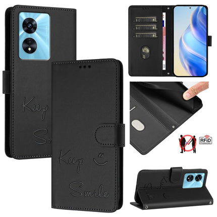 Smile Embossing RFID Leather Phone Case, For OnePlus 11R 5G Global, For OnePlus 11, For OnePlus Nord N300, For OnePlus Ace Pro / 10T