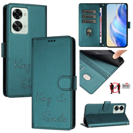 Smile Embossing RFID Leather Phone Case, For OnePlus Nord N20 SE, For OnePlus Nord 2T, For OnePlus 10R / Ace, For OnePlus Nord CE 2 5G