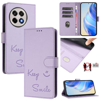 Smile Embossing RFID Leather Phone Case, For OnePlus 13R / Ace 5 Pro 5G, For OnePlus Nord 4 5G, For OnePlus Nord CE4 Lite, For OnePlus Nord 2 Lite