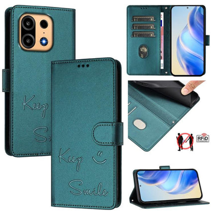 Smile Embossing RFID Leather Phone Case, For OnePlus Turbo 6X Pro 5G, For OnePlus Turbo 6 / Turbo 6V, For OnePlus Ace 5 Ultra, For OnePlus Ace 5 Racing