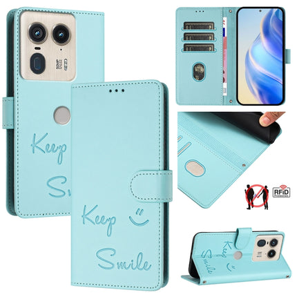 Smile Embossing RFID Leather Phone Case, For Motorola Moto G85, For Motorola Moto G53Y 5G/G53J 5G, For Motorola Edge 50 Ultra, For Motorola Edge 50 Pro