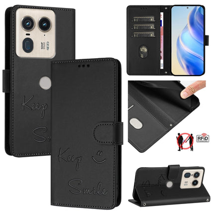 Smile Embossing RFID Leather Phone Case, For Motorola Moto G85, For Motorola Moto G53Y 5G/G53J 5G, For Motorola Edge 50 Ultra, For Motorola Edge 50 Pro