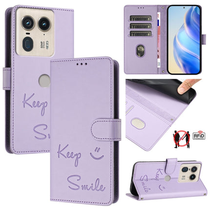 Smile Embossing RFID Leather Phone Case, For Motorola Moto G85, For Motorola Moto G53Y 5G/G53J 5G, For Motorola Edge 50 Ultra, For Motorola Edge 50 Pro