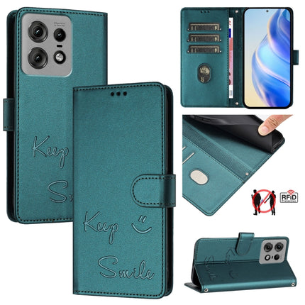 Smile Embossing RFID Leather Phone Case, For Motorola Moto G85, For Motorola Moto G53Y 5G/G53J 5G, For Motorola Edge 50 Ultra, For Motorola Edge 50 Pro