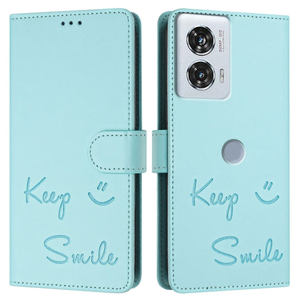Smile Embossing RFID Leather Phone Case, For Motorola Edge 50 Fusion, For Motorola Moto G 5G 2024 Global, For Motorola Moto G Stylus 5G 2024, For Motorola Moto G24 4G Global