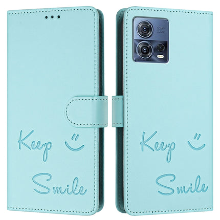 Smile Embossing RFID Leather Phone Case, For Motorola Edge 30 Fusion, For Motorola Edge 30 Neo, For Motorola Moto E22s 4G Global, For Motorola Edge 5G UW 2022