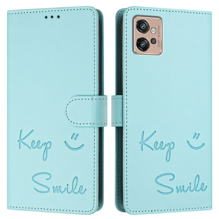 Smile Embossing RFID Leather Phone Case, For Motorola Moto G32, For Motorola Moto G42, For Motorola Moto G62 5G Global, For Motorola Moto G22 4G/E32s