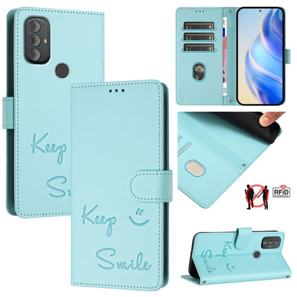 Smile Embossing RFID Leather Phone Case, For Motorola Moto G Power 2022, For Motorola Edge 30 Ultra, For Motorola Moto G71 5G, For Motorola Moto G60/G40 Fusion