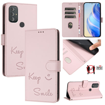 Smile Embossing RFID Leather Phone Case, For Motorola Moto G Power 2022, For Motorola Edge 30 Ultra, For Motorola Moto G71 5G, For Motorola Moto G60/G40 Fusion